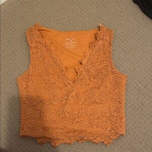 ReoRia Orange Lace Crop Top